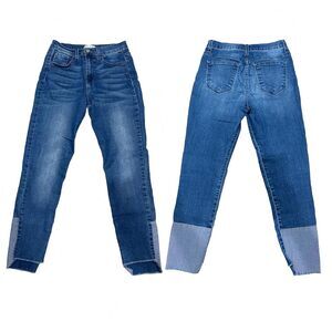 Judy Blue Style 8389 Skinny Jeans – Size 5/27, Frayed Raw Hem with Patchwork